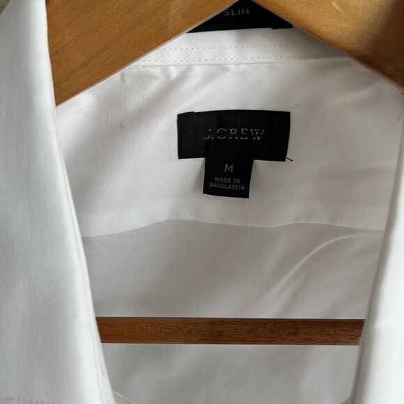 J Crew Bowery wrinkle-free dress shirt with spread collar Mens Medium White - Picture 3 of 10